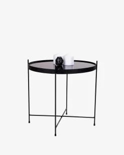 Ajdir sofabord Sort stål/sort glas