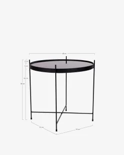 Ajdir sofabord Sort stål/sort glas
