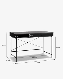 Alva skrivebord Sort