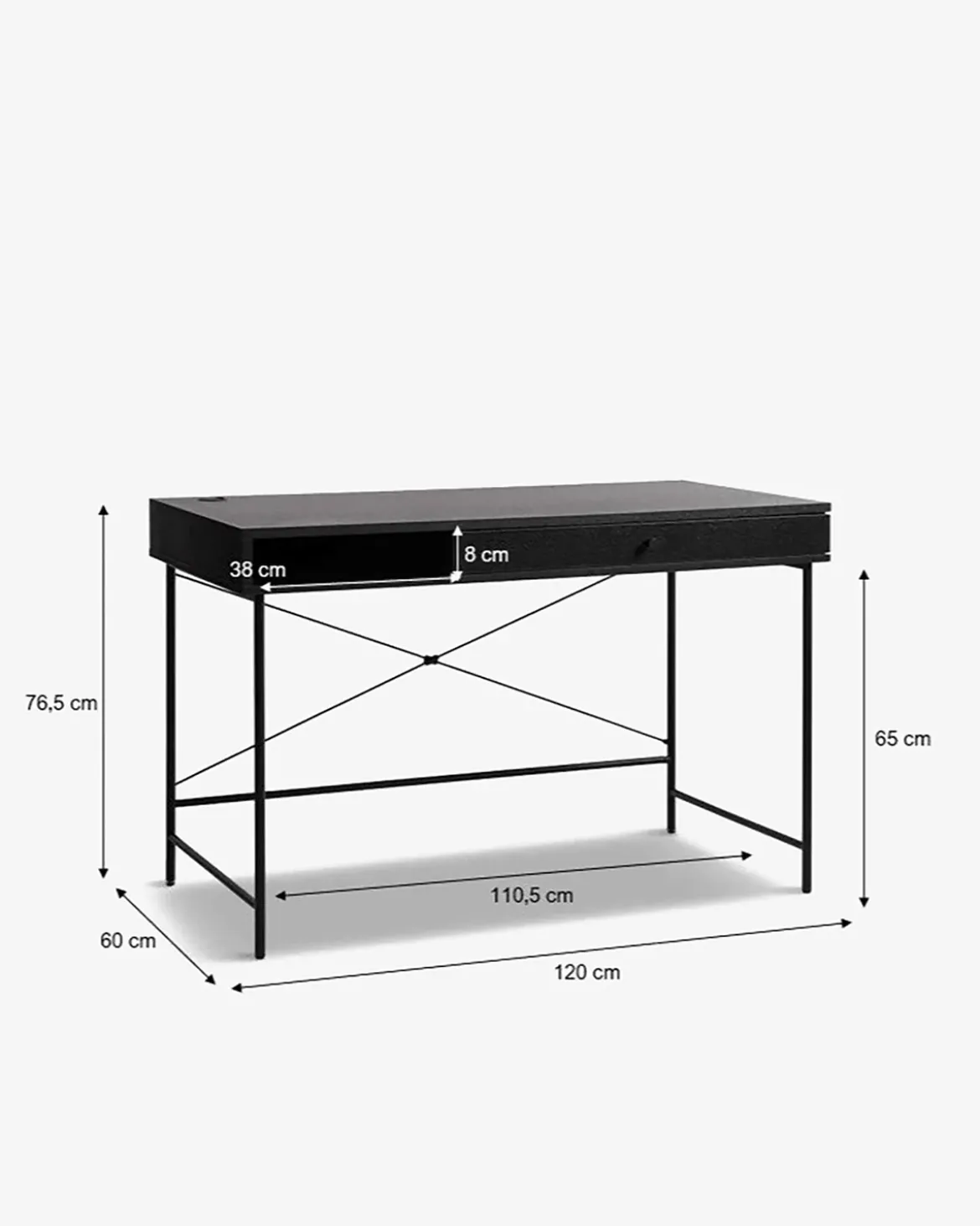 Alva skrivebord Sort