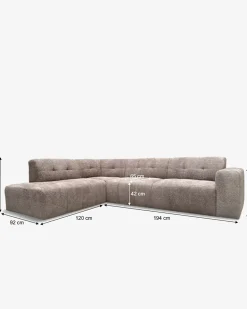 Aviano hjørnesofa m/open end Taupe