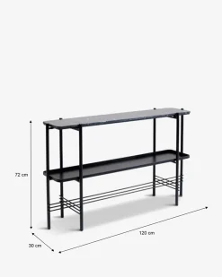 Bennet konsolbord Sort metal/ marmor