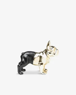 Bulldog sparegris sort/guld Pynt