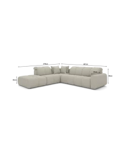 Bullet hjørnesofa med rundt hjørne Venstrevendt med pufafslutning