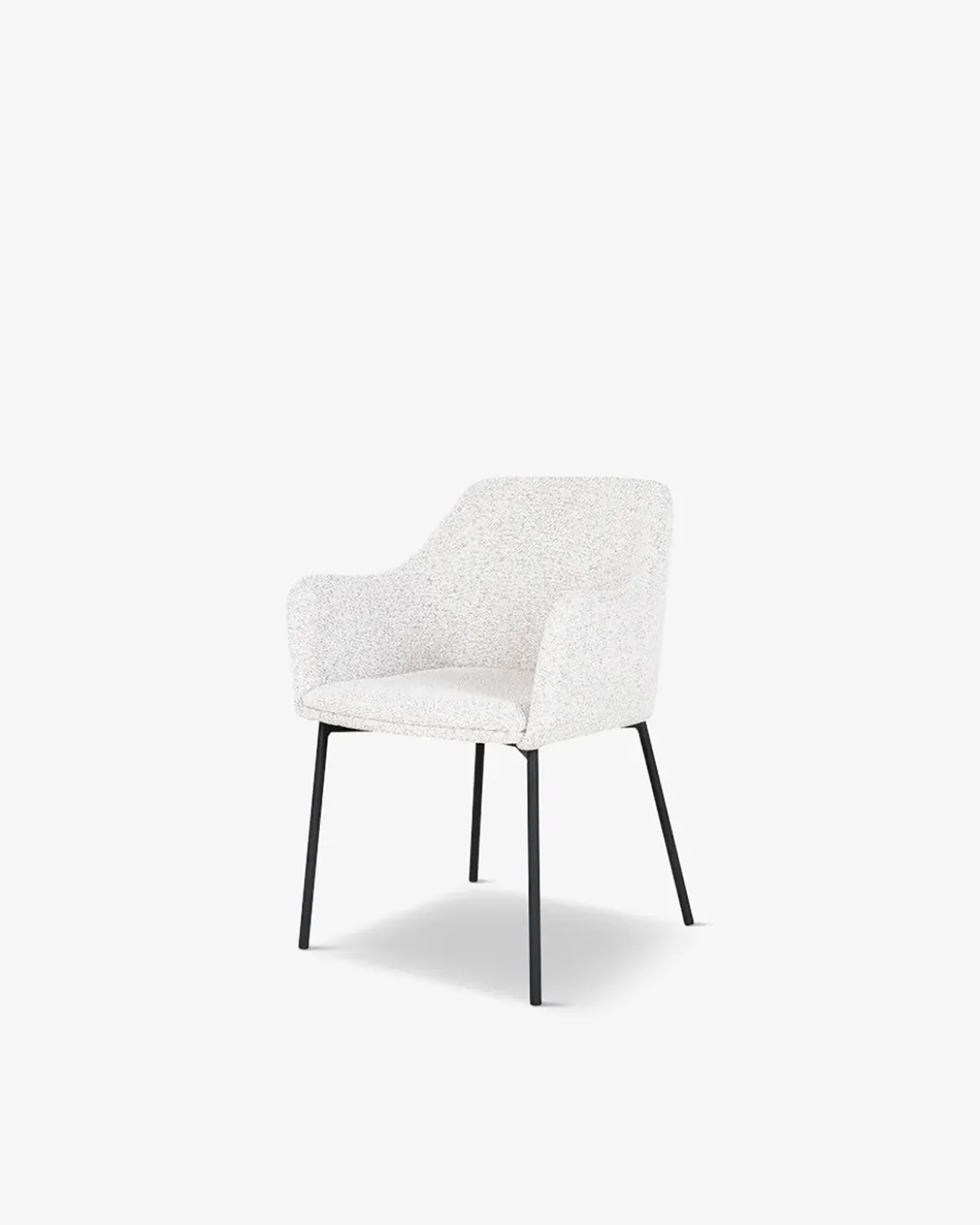 Casablanca spisebordsstol Hvid bouclé