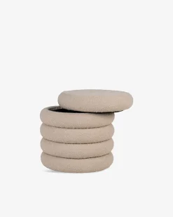 Circle puf m/opbevaring Grå