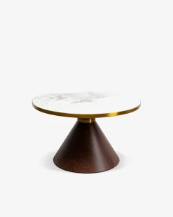 Cono sofabord Hvid keramisk marmor look