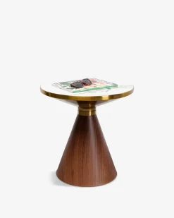 Cono sofabord Hvid keramisk marmor look