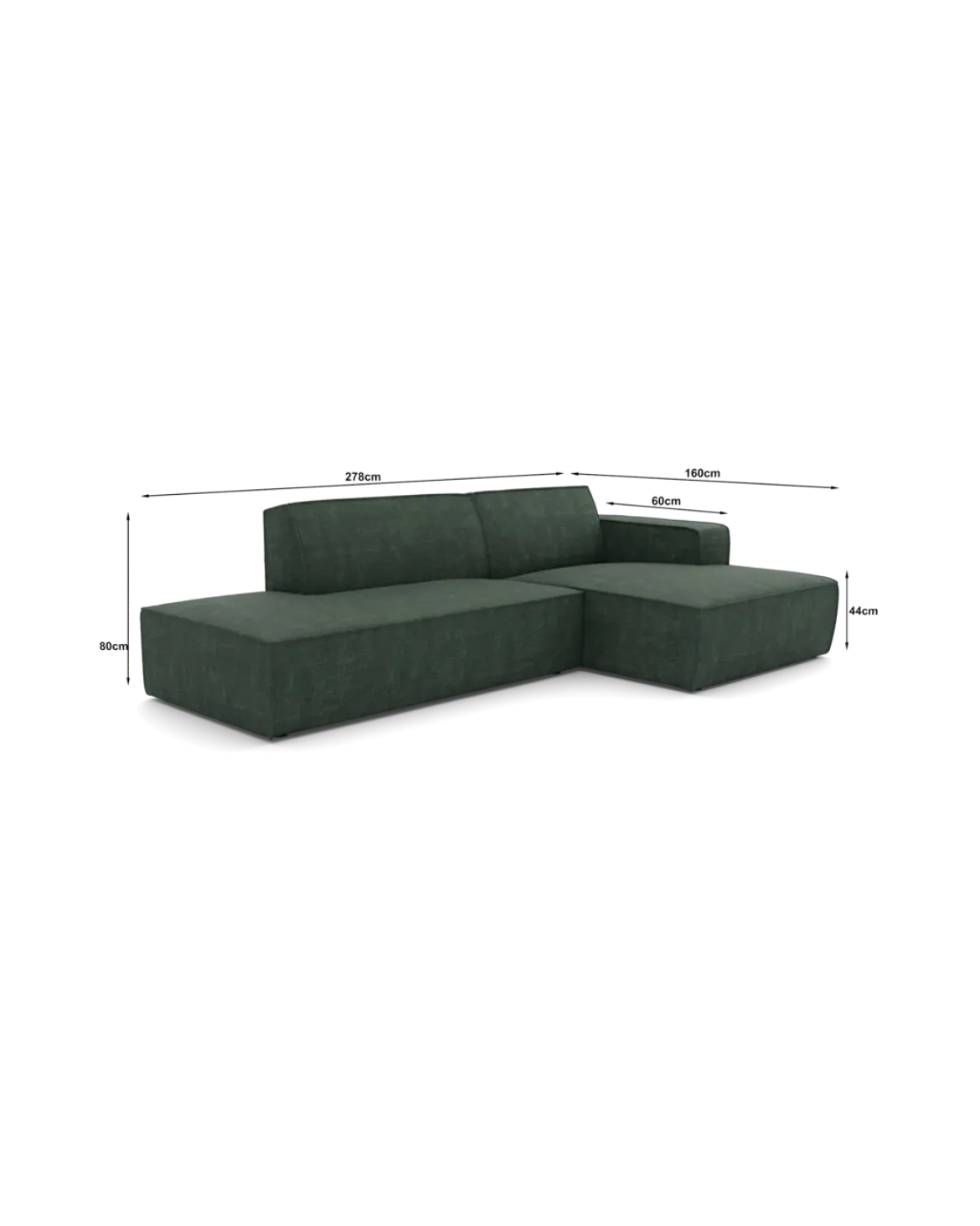 Espada chaiselongsofa Højrevendt med open end