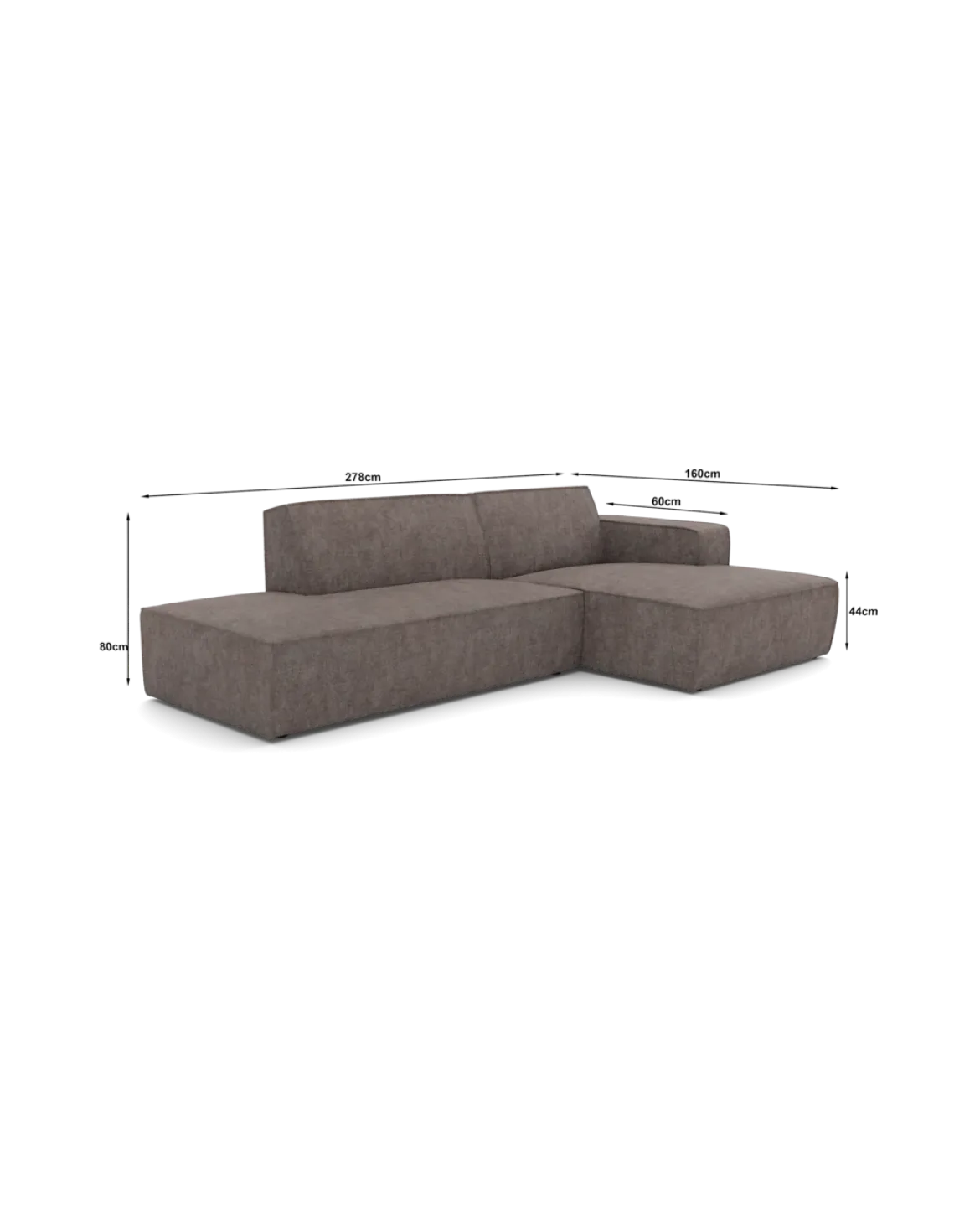 Espada chaiselongsofa Højrevendt med open end
