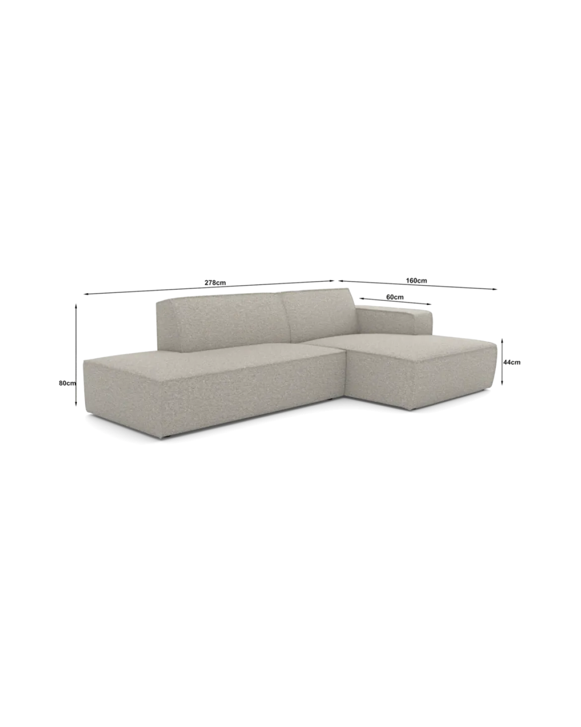 Espada chaiselongsofa Højrevendt med open end