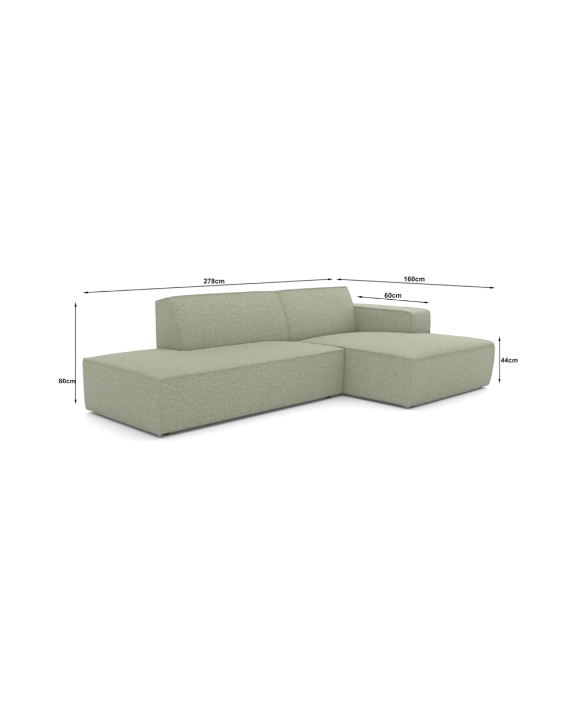 Espada chaiselongsofa Højrevendt med open end