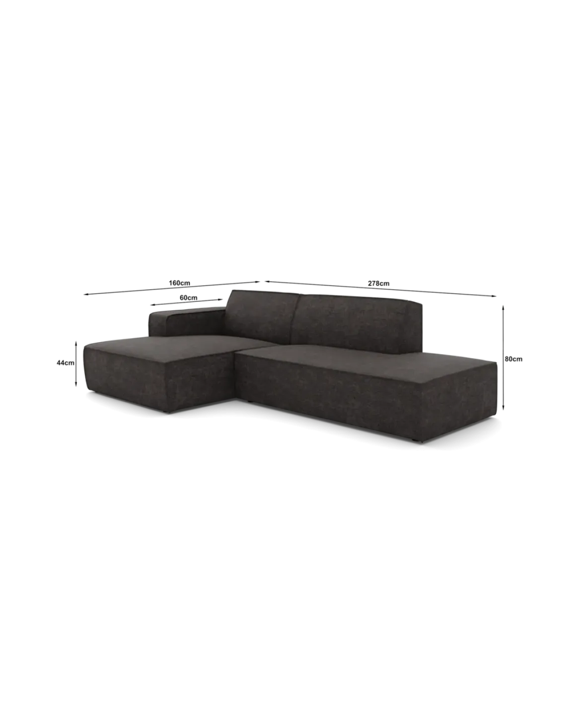 Espada chaiselongsofa Venstrevendt med open end