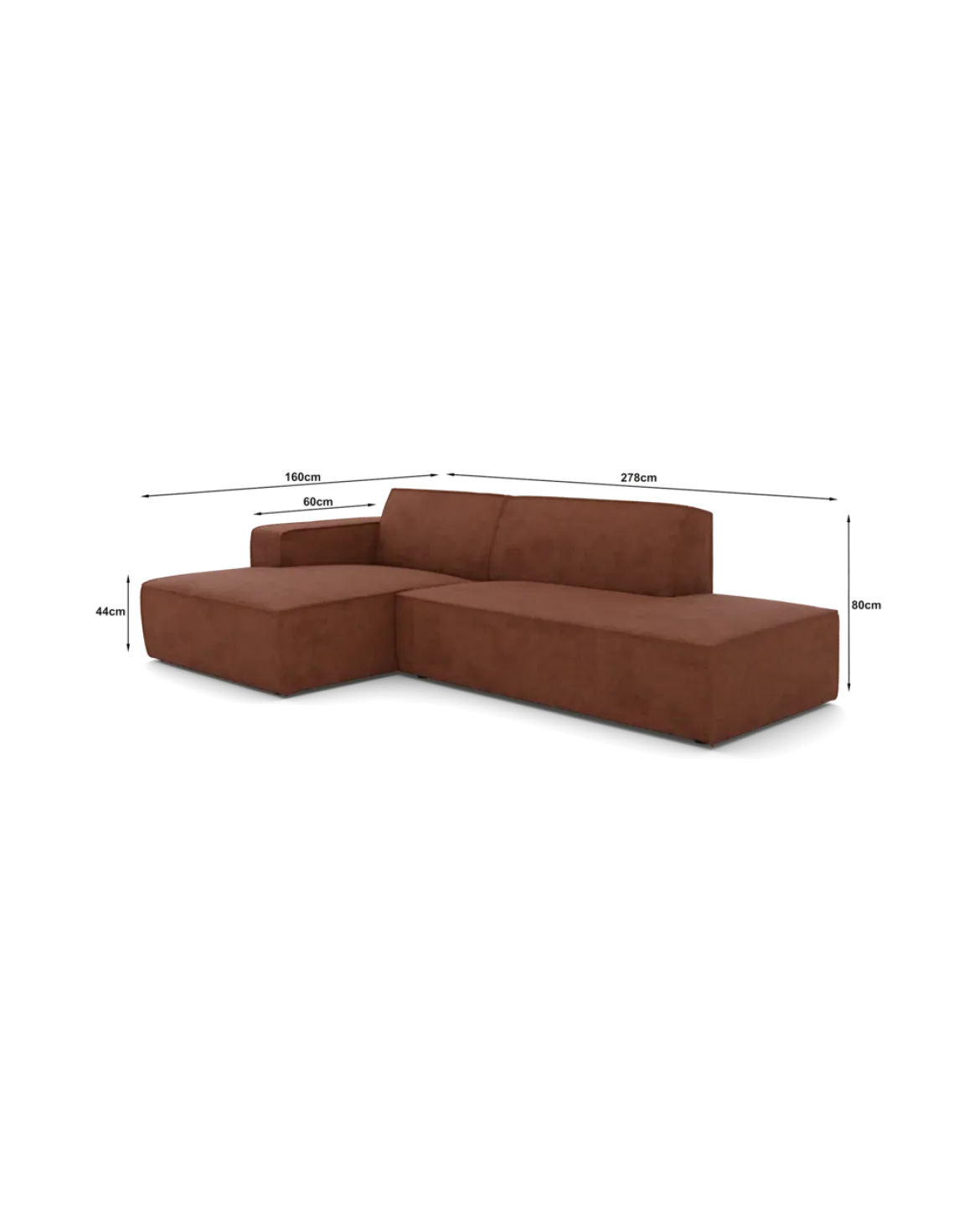 Espada chaiselongsofa Venstrevendt med open end