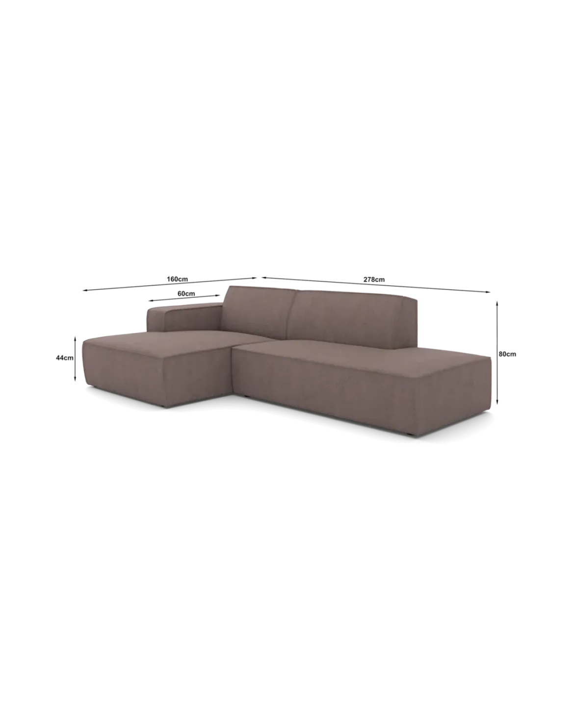 Espada chaiselongsofa Venstrevendt med open end