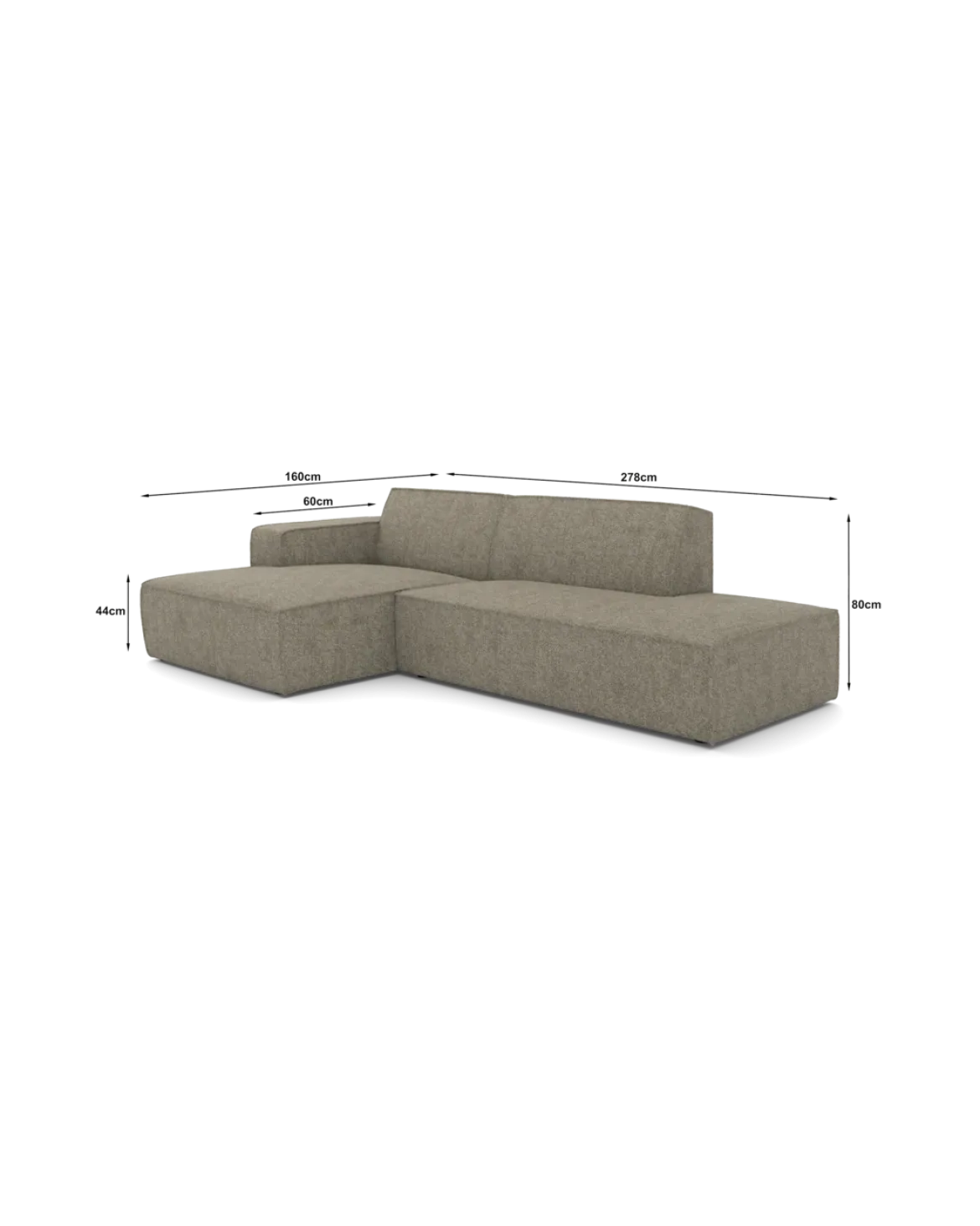 Espada chaiselongsofa Venstrevendt med open end