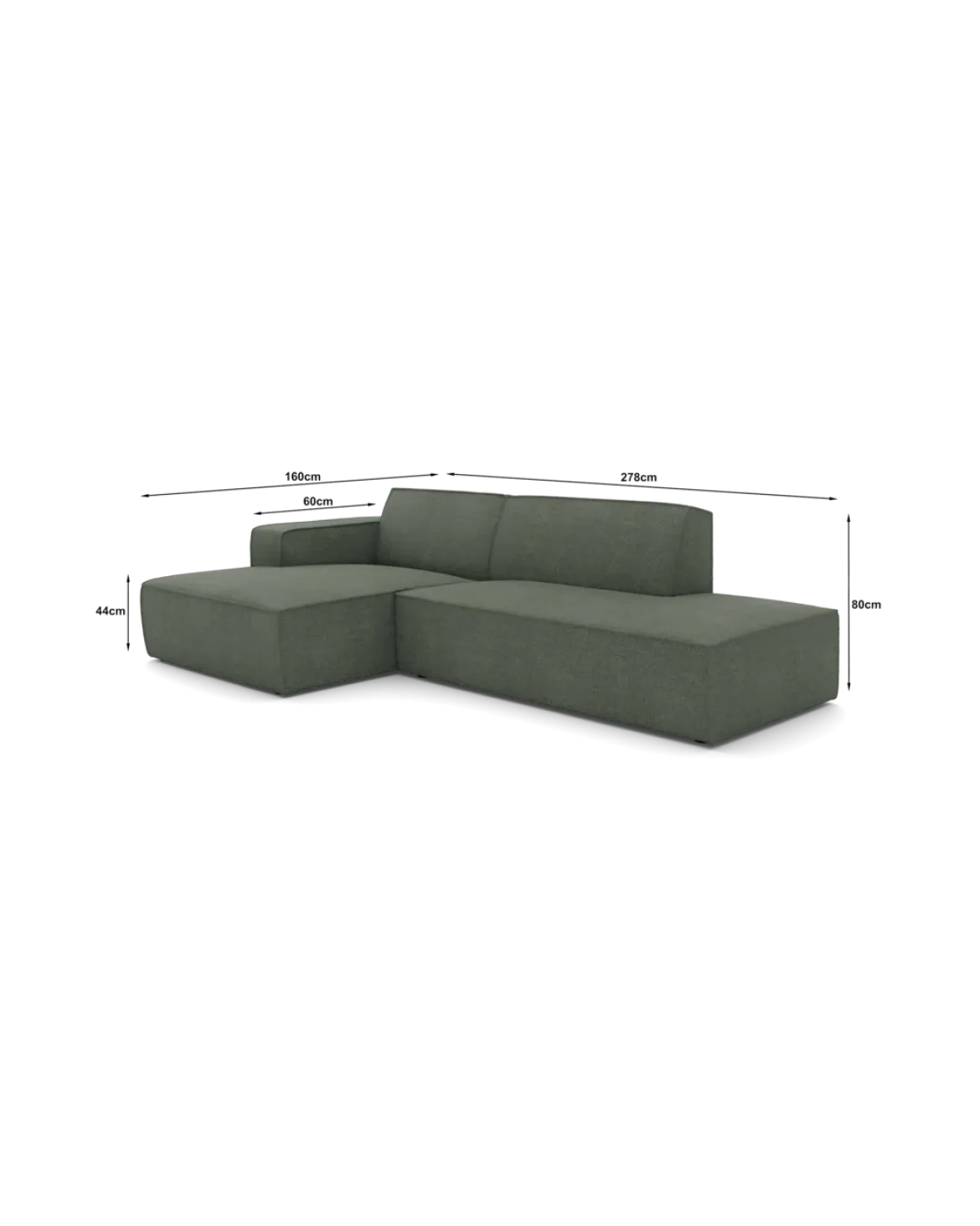 Espada chaiselongsofa Venstrevendt med open end