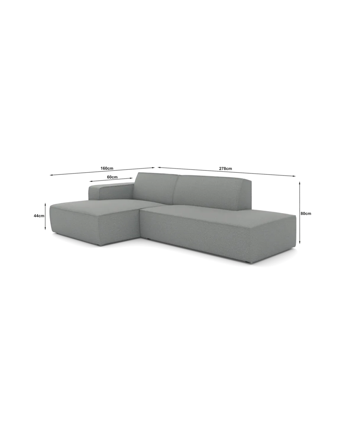 Espada chaiselongsofa Venstrevendt med open end