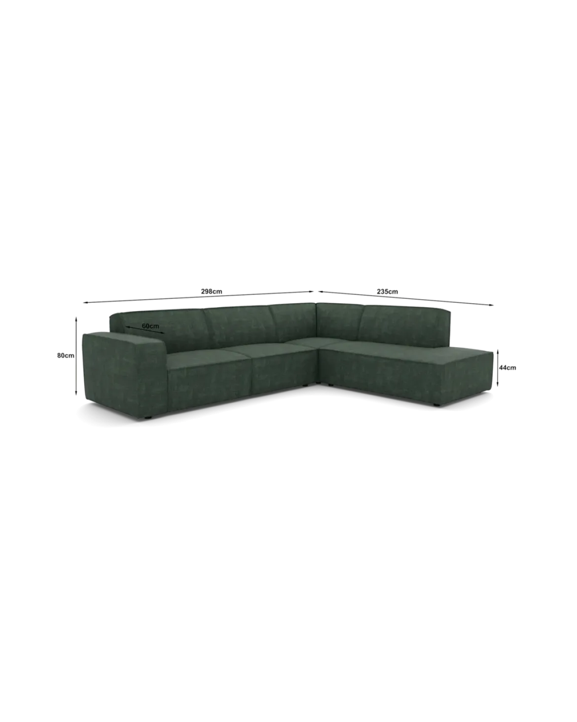 Espada hjørnesofa XL Højrevendt med open end