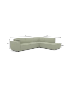 Espada hjørnesofa XL Højrevendt med open end