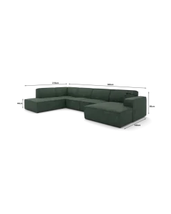 Espada U-sofa Venstrevendt med chaiselong og open end