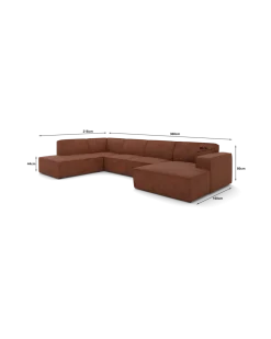Espada U-sofa Venstrevendt med chaiselong og open end