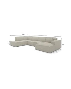Espada U-sofa Venstrevendt med chaiselong og open end