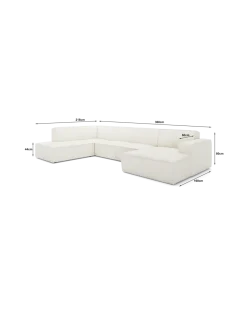 Espada U-sofa Venstrevendt med chaiselong og open end