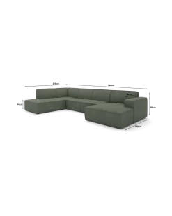 Espada U-sofa Venstrevendt med chaiselong og open end