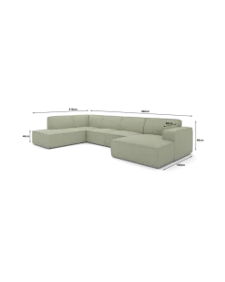 Espada U-sofa Venstrevendt med chaiselong og open end