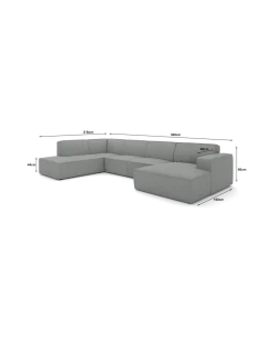 Espada U-sofa Venstrevendt med chaiselong og open end