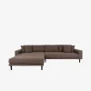 Fabio sofa m/chaiselong Mørkebrun