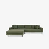 Fabio sofa m/chaiselong Olivengrøn