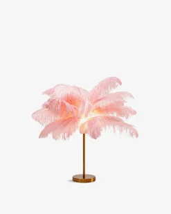 Feather palm bordlampe Pink