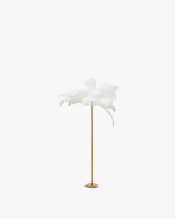 Feather palm gulvlampe Hvid
