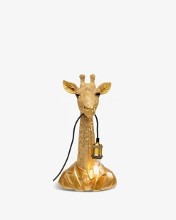 Giraf bordlampe buste Guld