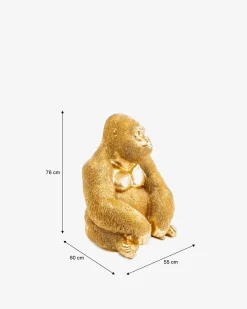 Gorilla guld XL Pynt