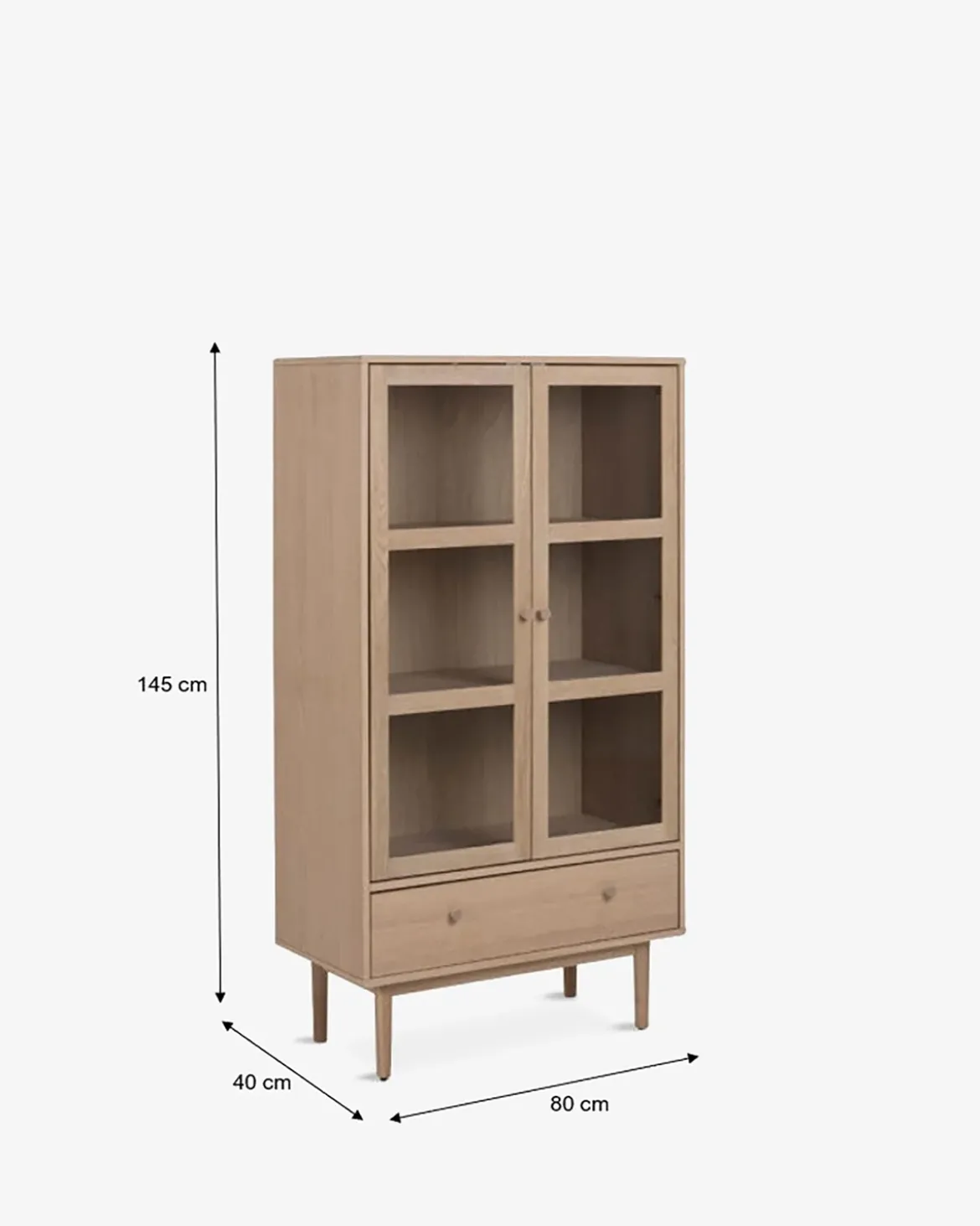 Hefe vitrine Eg hvidolieret