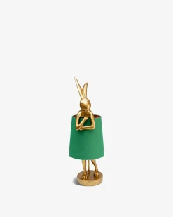 Kanin bordlampe Guld/grøn