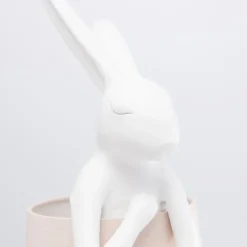 Kanin bordlampe Hvid/rosa