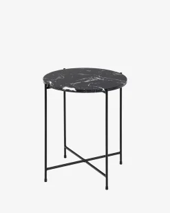 Light sidebord Sort marmor