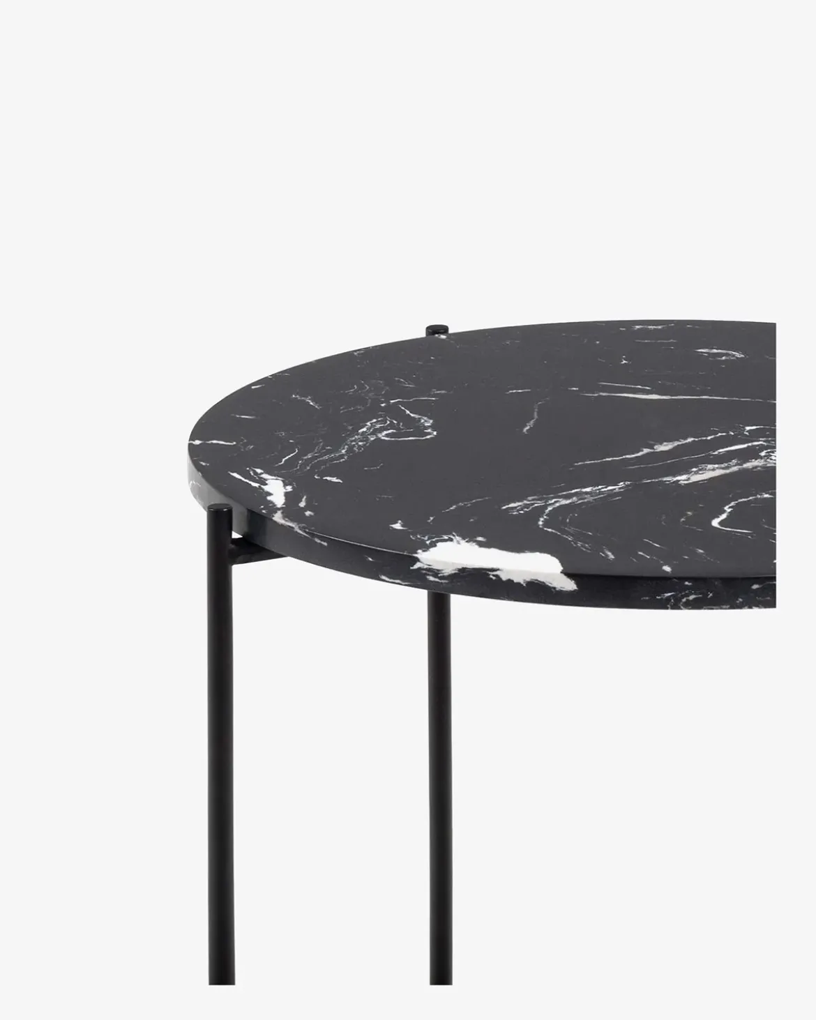 Light sidebord Sort marmor