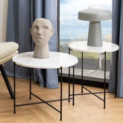 Light sofabord Hvid marmor