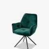 Mila spisebordsstol m. arm Grøn velour