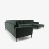 Modu hjørnesofa Mørkegrøn velour