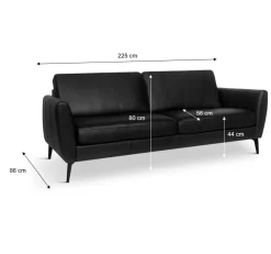 Nova modular 3 pers sofa Sort læder