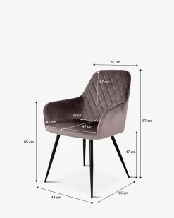 Olly spisebordsstol Gråbrun velour