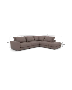 Rio hjørnesofa Højrevendt med pufafslutning