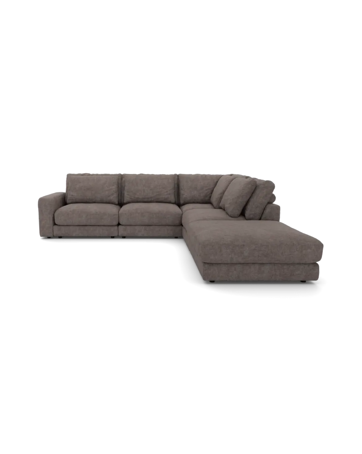 Rio hjørnesofa Højrevendt med stor pufafslutning