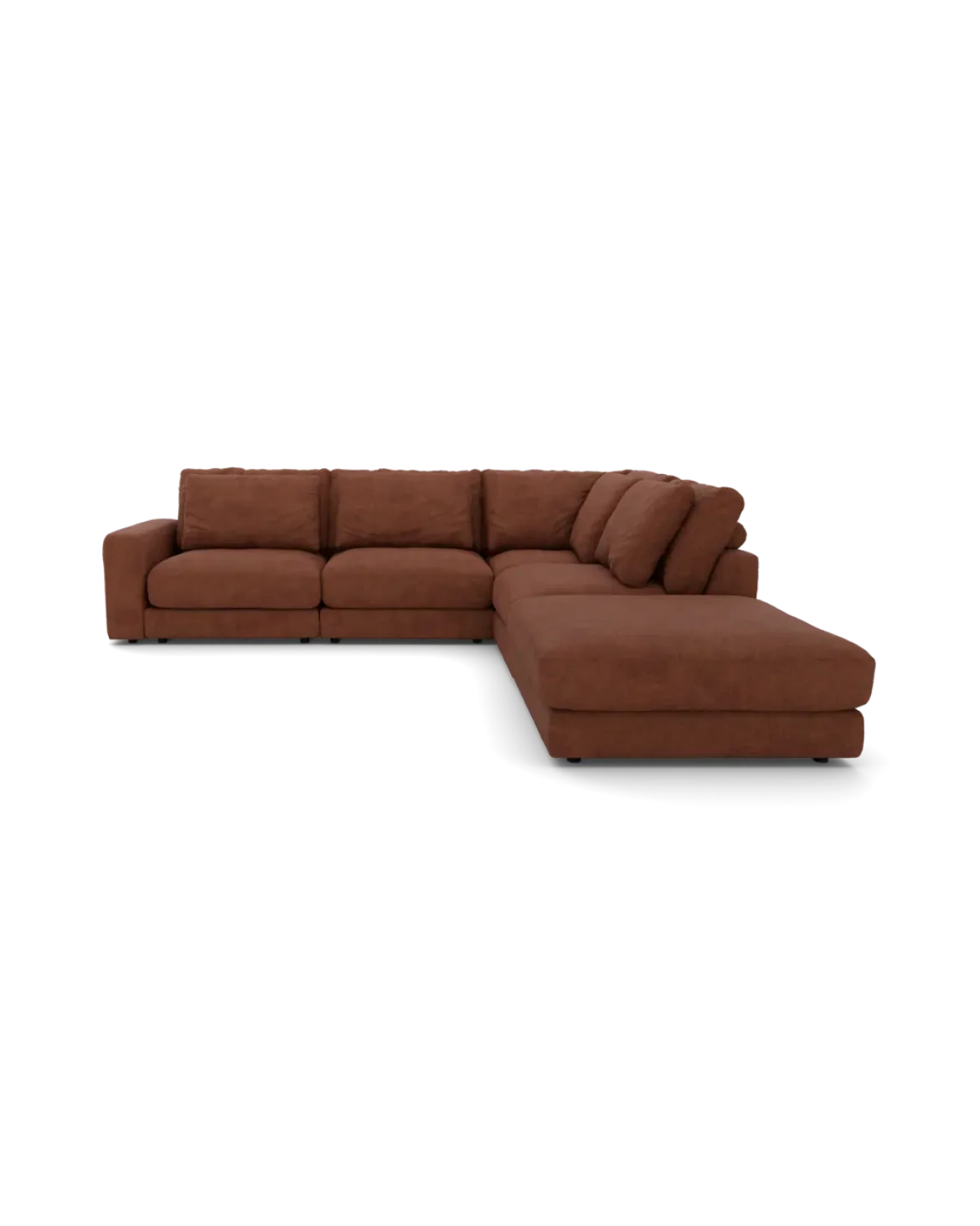 Rio hjørnesofa Højrevendt med stor pufafslutning